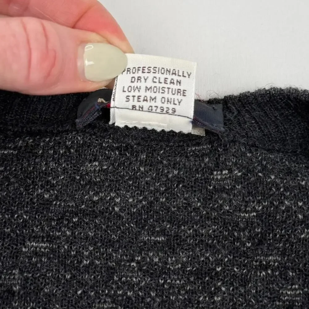 Vintage 90s Virgin Wool Sweater Vest Charcoal V-Neck Mark Shale Sz L